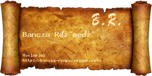 Bancza Rómeó névjegykártya